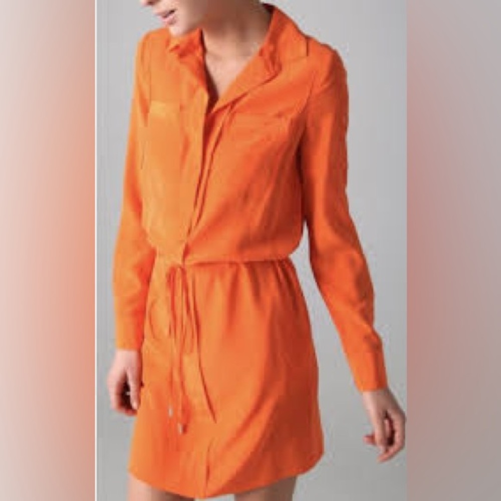 Diane Von Furstenberg Taya Dress 100% Silk Apricot Orange Size 10